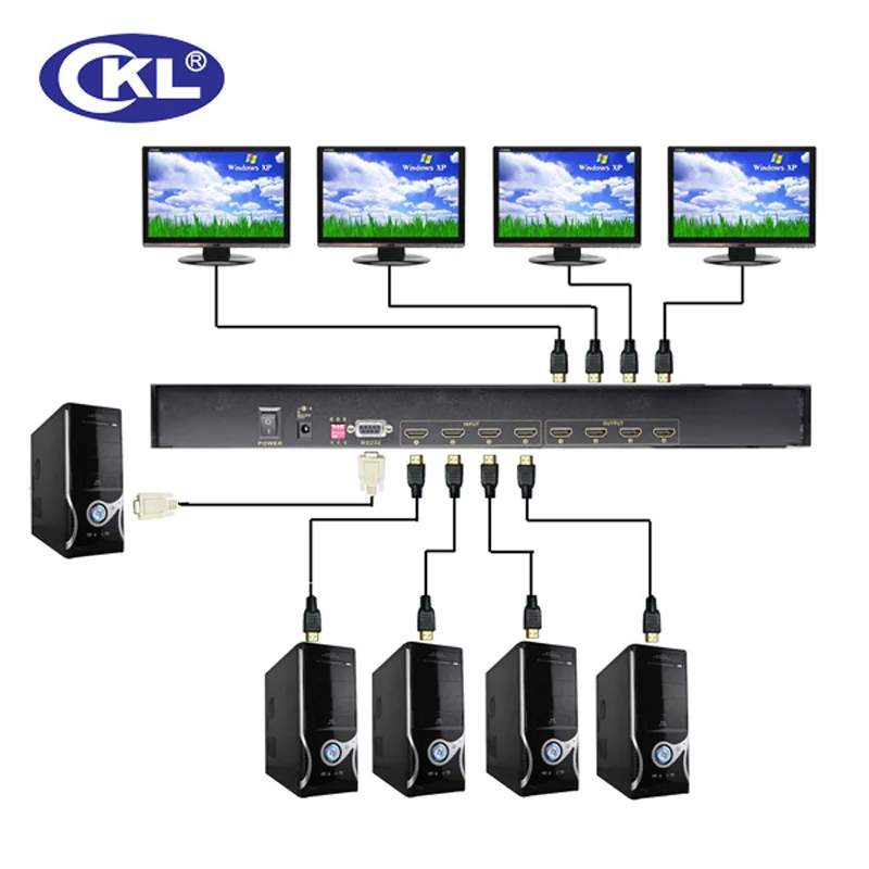 5 шт./лот CKL-4H4 4 в 4 Выход HDMI матричный переключатель Splitter стойку Поддержка 1,4 V 3D 1080 P для PS3 PS4 для Xbox 360 ПК DV DVD HDTV