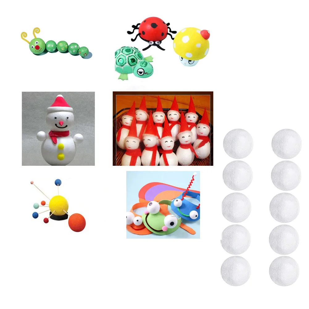 

10Pcs Multi Usage Polystyrene Balls Decorative Round Foam Balls Practical Smooth Craft Balls For Diy Christmas Ornaments (7Cm) C