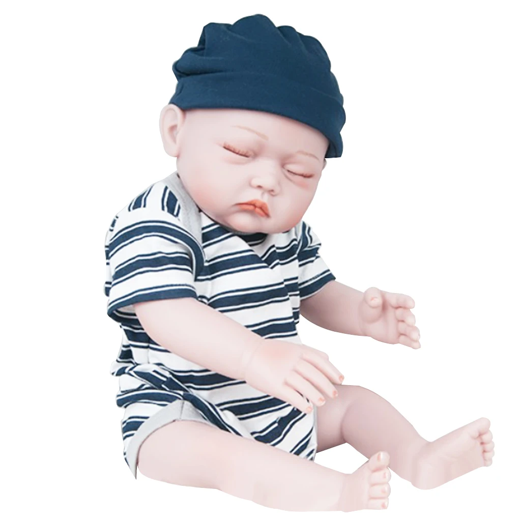 Realistic Infant Newborn Baby Boy Doll Handmade Baby Real Looking 20inch Reborn Infant Doll, Baby Boy Doll with Nursing Supplies