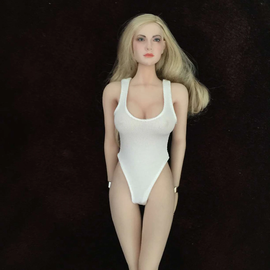 

1:6 Scale Female Figure Clothes Parts 12-inch Female Soldier Conjoined Underwear Set(Without Boby and Head) - White