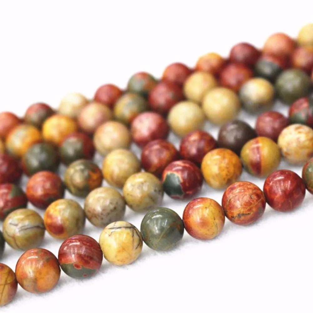 

Natural Picasso Jaspers Beads,4mm 6mm 8mm 10mm 12mm Red Howlite Smooth And Round Beads.DIY Jewelry Making Beads