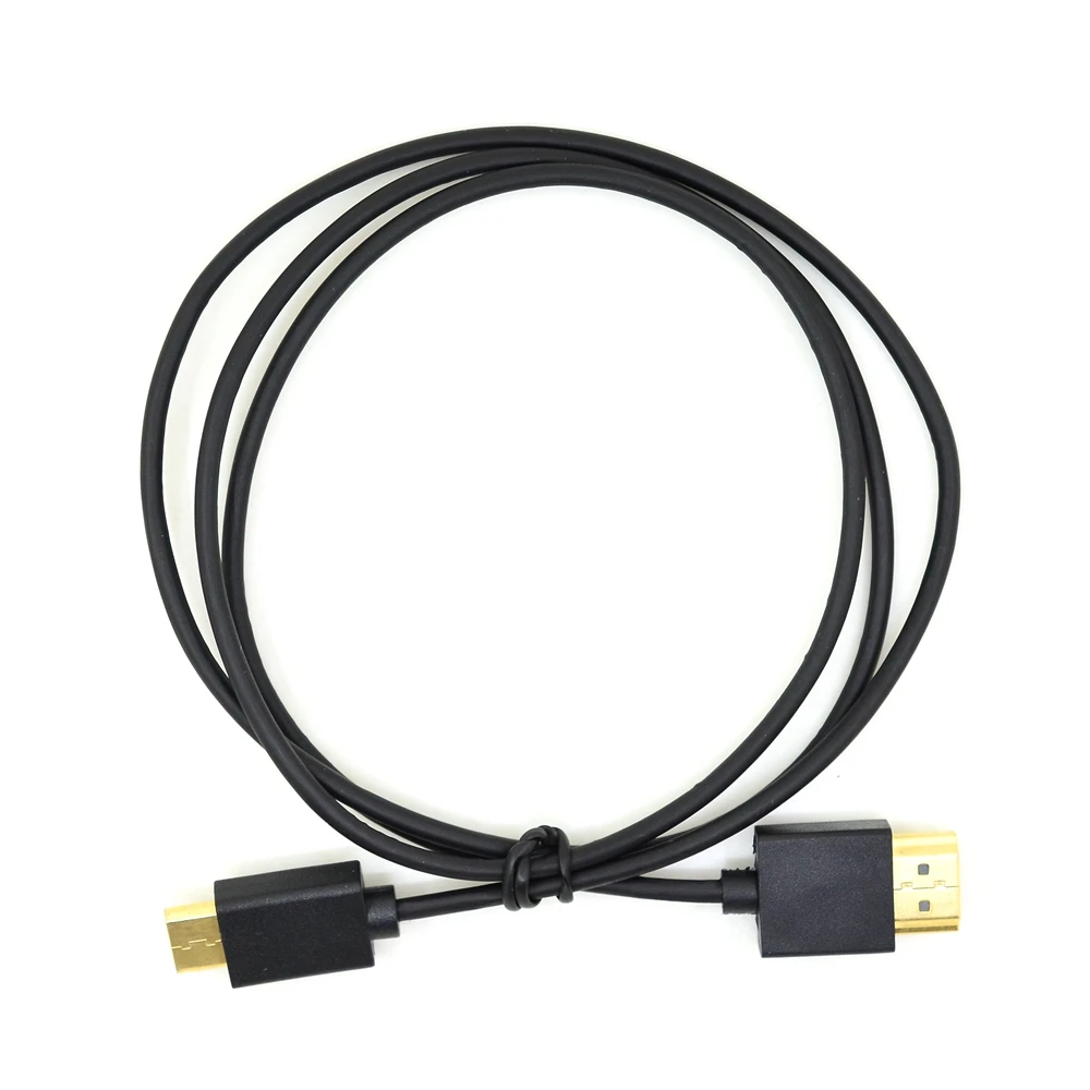 

high quality HDMI OD 3.0 mm Super Soft Thin Mini HDMI to HDMI Cable for Moto Mobile Phone Tablet 1m Light-weight Portable