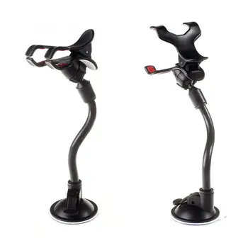 

Dual 360 Rotation Car Phone Holder Adjustable Long Arm Windshield Car Mount Cradle Suction Cup Stand Support Universal