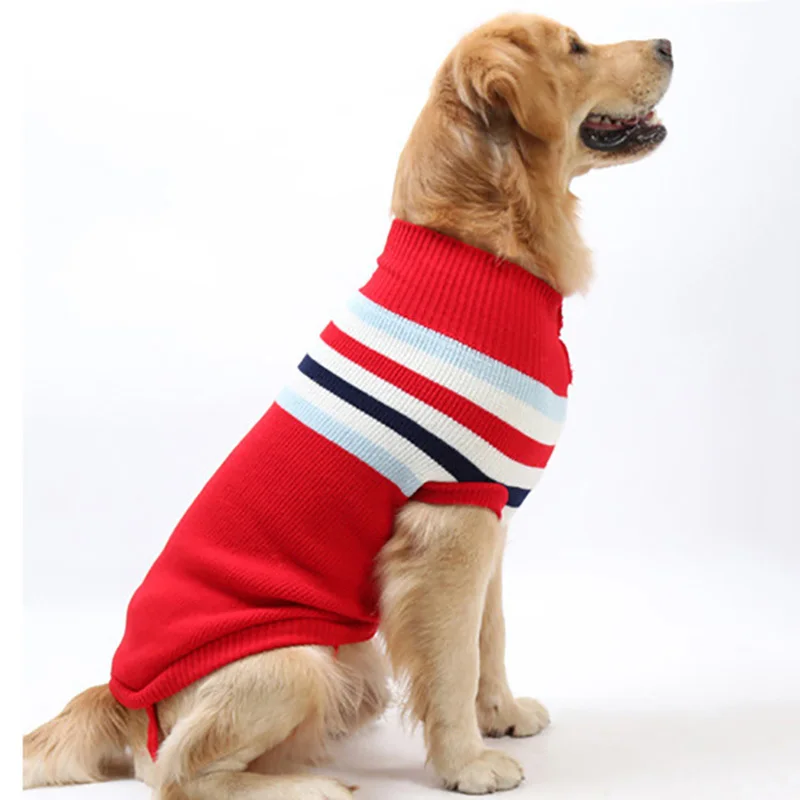 Одежда для больших собак; сезон осень-зима; свитер для собак; утолщенный теплый вязаный собачий пуловер; одежда для домашних животных; золотистый ретривер; Border Collie - Цвет: Red
