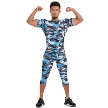 Высокое качество Для мужчин Печатные Эластичный Фитнес дышащий быстрое высыхание спортивные лосины костюм Повседневное для спортивного зала, фитнеса, бодибилдинга костюм N10