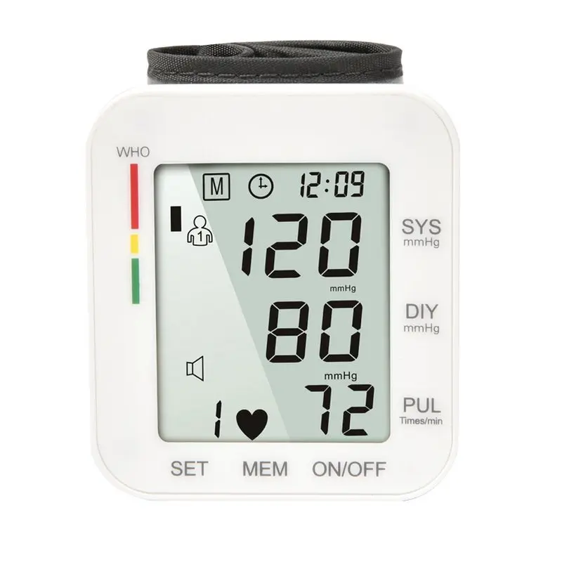 

Digital Wrist Blood Monitor Heart Beat Meter Oscillometric Pressure Guage pulse scanning LCD Home Health Care Tonometer