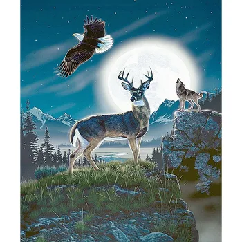 

Full Round/Square drill 5d Diamond Painting Scenery Mosaic DIY Diamond Embroidery Deer,Wolf Cross Stitch Sticker Home Decor