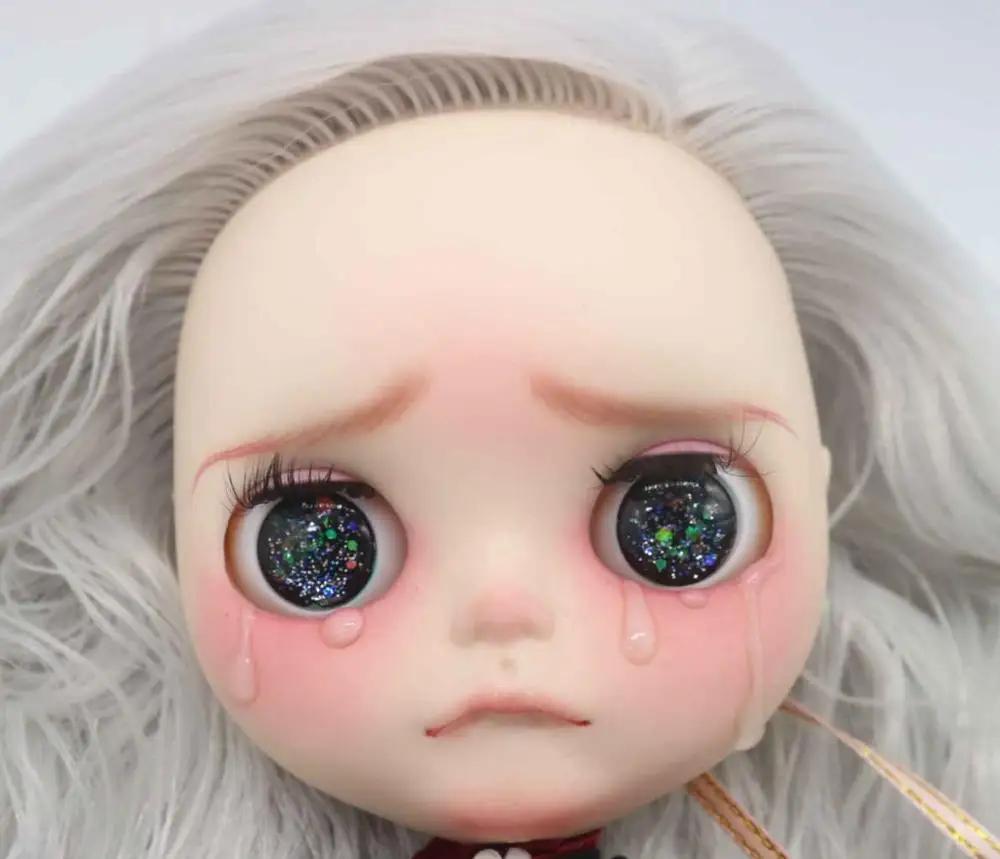 Кастомизация кукла Обнаженная шарнир тело blyth кукла-517 Sad girl - Цвет: only face plate