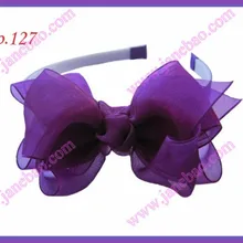 Новинка 500 шт 3,5 ''повязки на голову из органзы Шелковые повязки на голову для девочки популярные заколки для волос