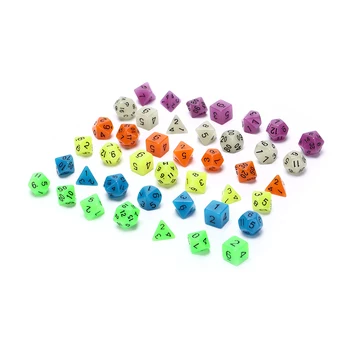 

Multi-sided Effect Glow In Dark Dice 7 Pc/set D4 D6 D8 D10 D10% D12 D20 for Dungeons and Dragons,DND, Bar Dice