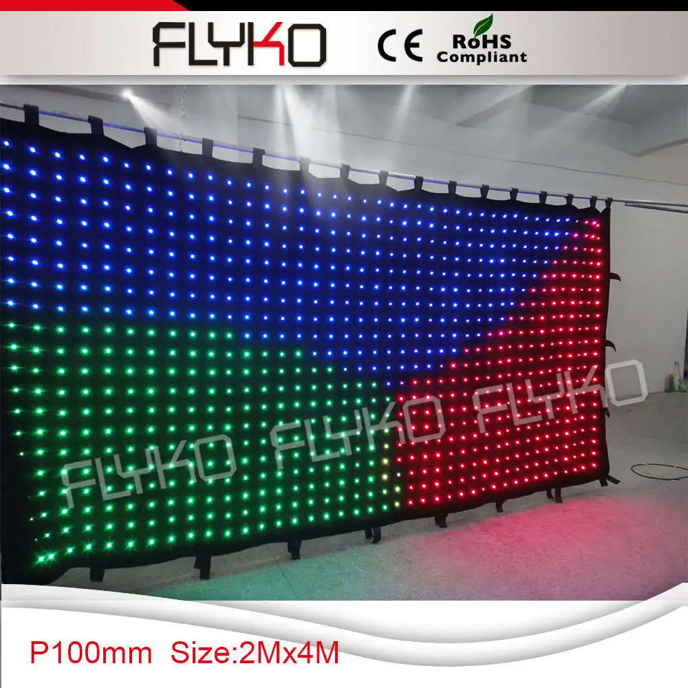 

Светодиодная занавеска для стен Guangzhou RGB P10 2x4 м