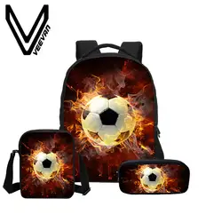 VEEVANV 3 шт. 2017 Fire Skull Комбинации пакеты 3D принты Детский рюкзак модные Crossbody рюкзаки Mochila сумка