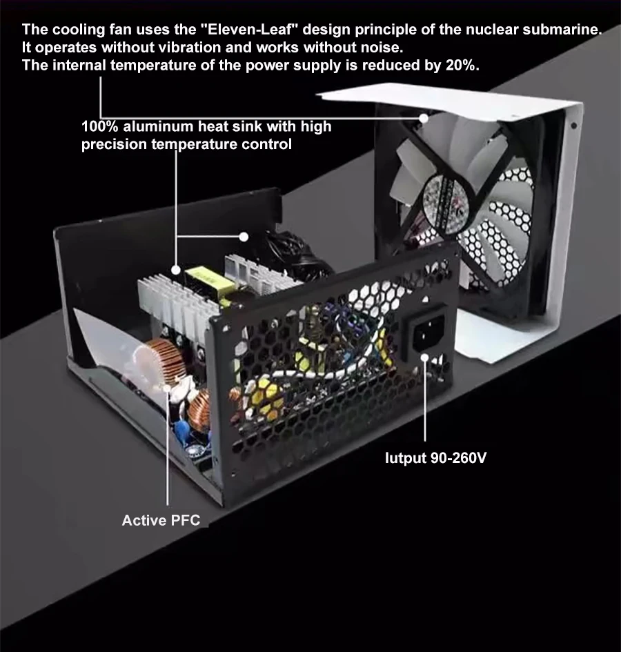 XINGHANG Silent 800 Вт ПК блок питания PSU игровой блок питания ATX шахтерский блок питания для ПК выключатель питания PSU 12 в активный PFC компьютер 110 В