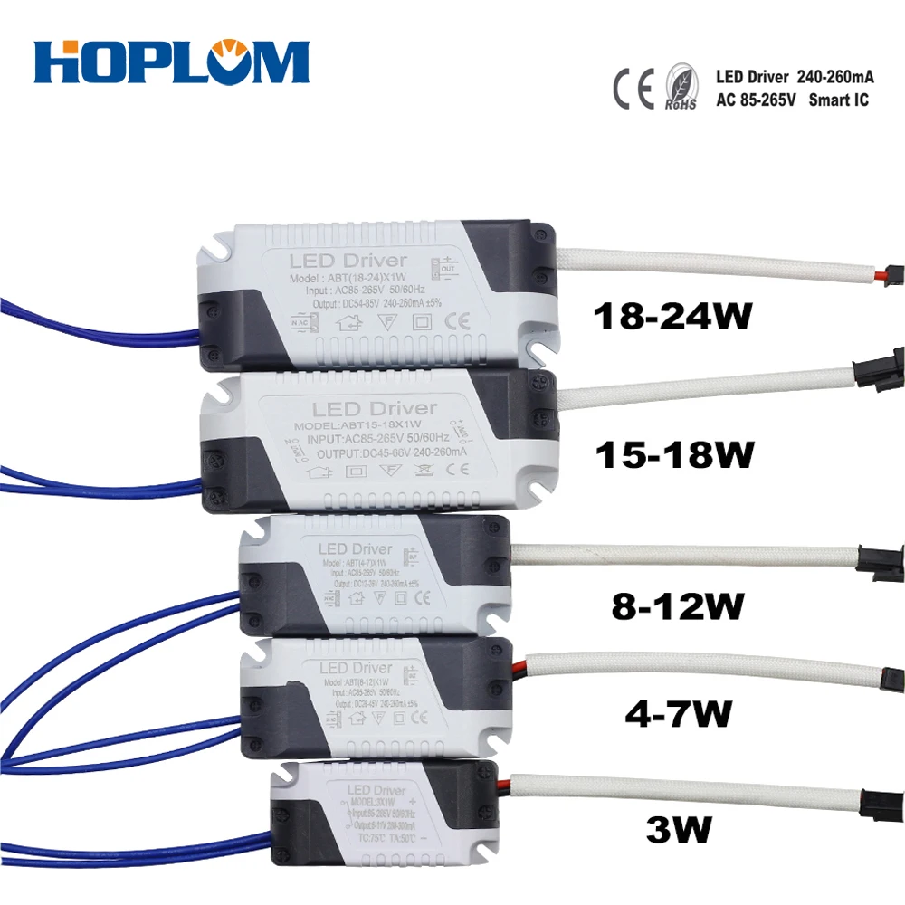 1-24 Вт Светодиодный драйвер входной AC85V-265V источник Питания постоянный ток 300 мА для освещения