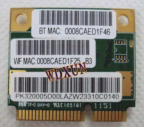 Чипсет AzureWave RT3290 чипсет Ralink IEEE 802 11 b/g/n 150 Мбит/с с Bluetooth 3.0HS мини карта PCIe Wi Fi WLAN