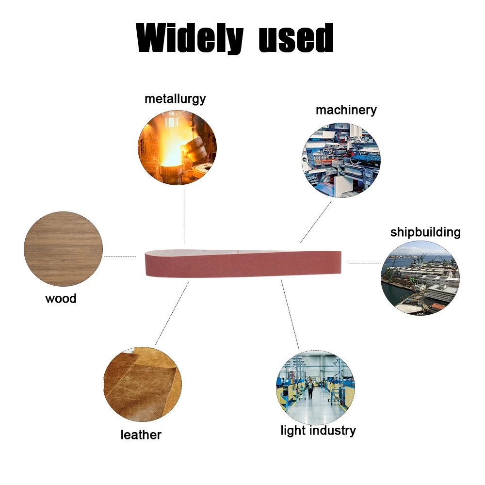 10pcs 740*40mm Abrasive Sanding Belts 60-600 Grit Grinding and Polishing Replacement for Angle Grinder