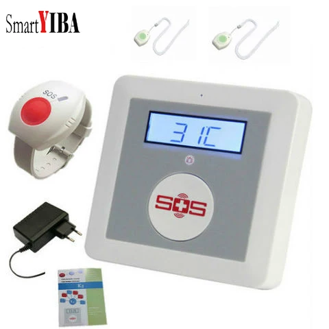 

SmartYIBA LCD Temperature Detector Mobile Phone Control GSM Home Alarm System SOS Call Elderly Care Alarm Home Safety Security