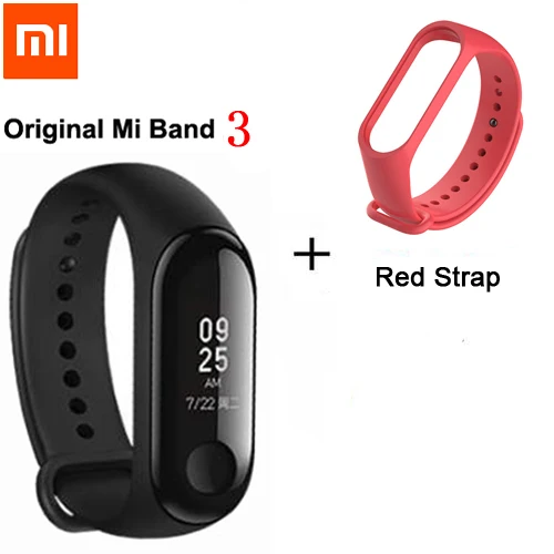 Xiaomi mi Band 2/mi band 3 с oled-дисплеем сенсорной панелью смарт-Пульс фитнес-bluetooth-браслет - Цвет: Add Red Strap