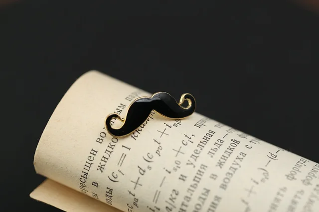 Set 4 Spille Baffi Barba Nera - Fermacravatta Vintage In Lega Di Zinco - Foto 2