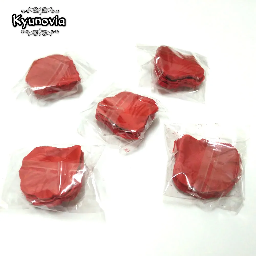Kyunovia 500 шт. лепестки роз Свадебные аксессуары petalos De Rosa Свадебные украшения искусственные ткани лепестки роз к свадьбе FR02 - изображение