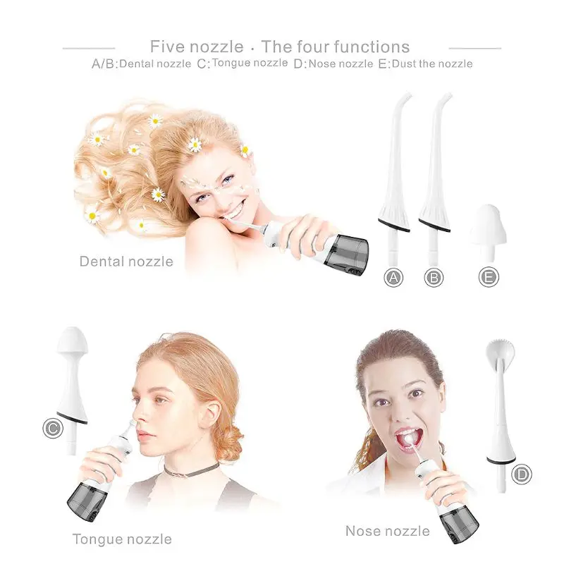 Описание на абсолютно и hiPortable USB перезаряжаемая умная Вода Flosser стоматологическая струя 180 мл резервуар водонепроницаемый очиститель зубов