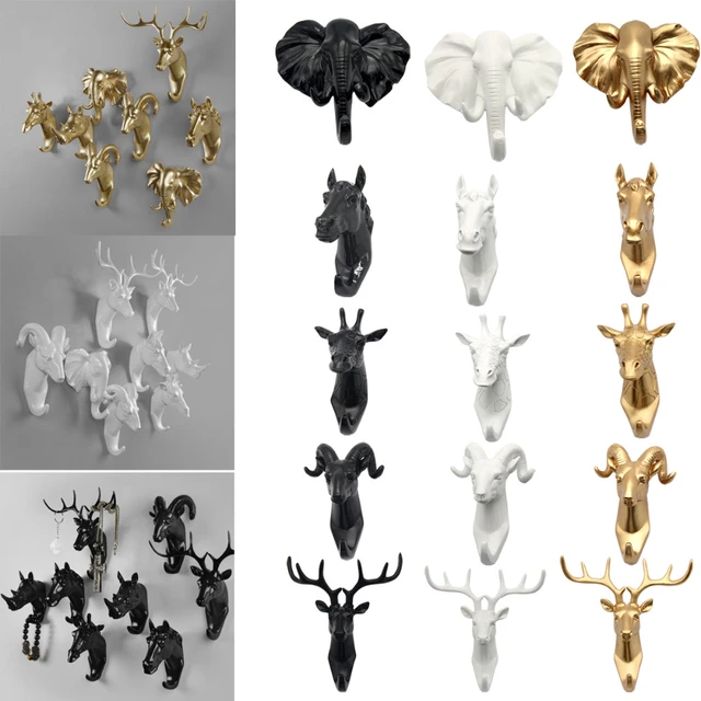 Resin Animal Head Wall Hooks  Decorative Animal Wall Hooks - Animal Shaped  Resin - Aliexpress