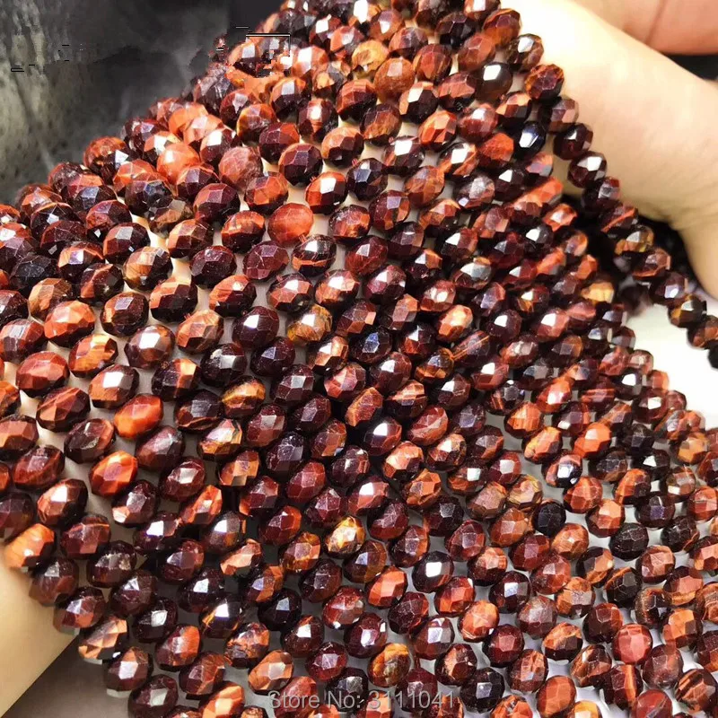 

Красный камень TIGEREYE, ограненный круглый камень, 4*6 мм, 38 см, для изготовления ювелирных изделий своими руками, FPPJ, оптовая продажа, бусины россыпью, природа