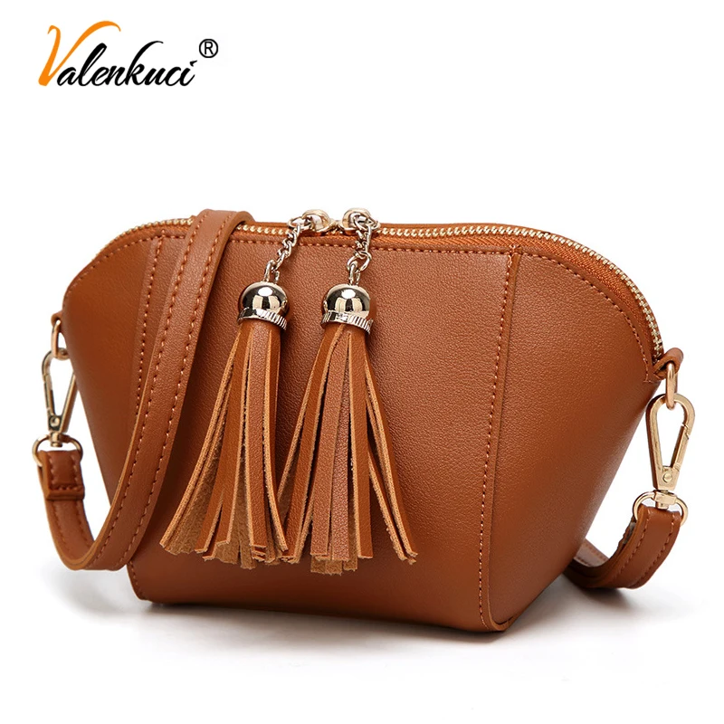 Ladies Tassel Design Women PU Leather Crossbody Messenger Bag Female