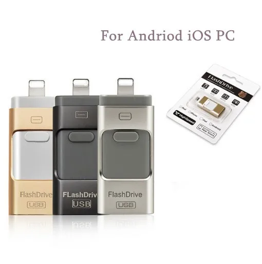 Флеш-накопитель i Flash Drive USB Memory Stick U накопитель OTG для iPhone 5 6 7 8 iPad iPod/PC/MAC Andriod iOS PC 32G 64G