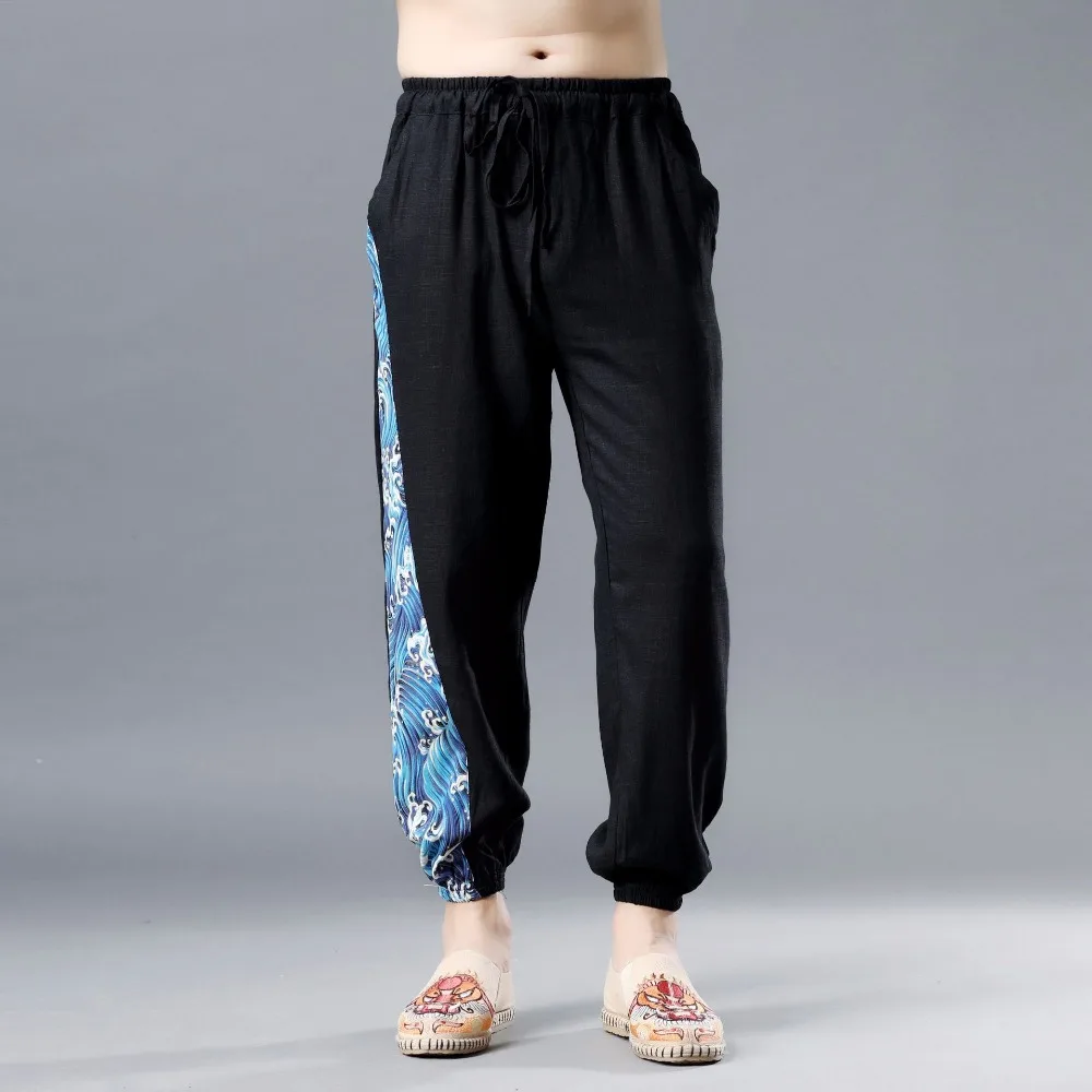 LZJN 2019 Summer Clothe Casual Harem Pants Men Fitness Trousers Male Chinese Traditional Patchwork Print Jogger Pants Harajuku (18)