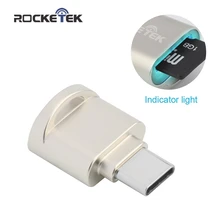 Rocketek Тип c usb 2,0 алюминий otg телефон multi card reader Мини адаптер кардридер для micro SD/TF microsd ноутбука