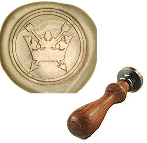 1 wax seal stamp Скрещенная стрелка Корона уплотнение набор восковой, винтажная сургучная значок Печать комплект печатей воск набор инструмент подарок, на заказ - Цвет: 1 wax seal stamp