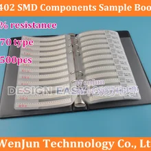 RC0402 0402 серии YAGEO SMD резистор 170 типов 8500 шт в общей сложности 1% Допуск электронных компонентов образец книги