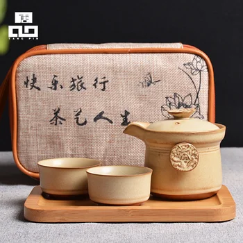 

TANGPIN ceramic teapot kettle teacups portable travel tea set with travel bag