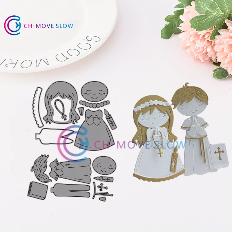 

CH Boy and Girl Metal Cutting Dies 3D DIY Scrapbooking Carbon Sharp Craft Die Photo Invitation Cards Decoration