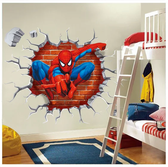 Горячая Мода 1 шт Человек-паук 3D наклейки для детей домашний декор на стену стикер игрушка наклейка-001