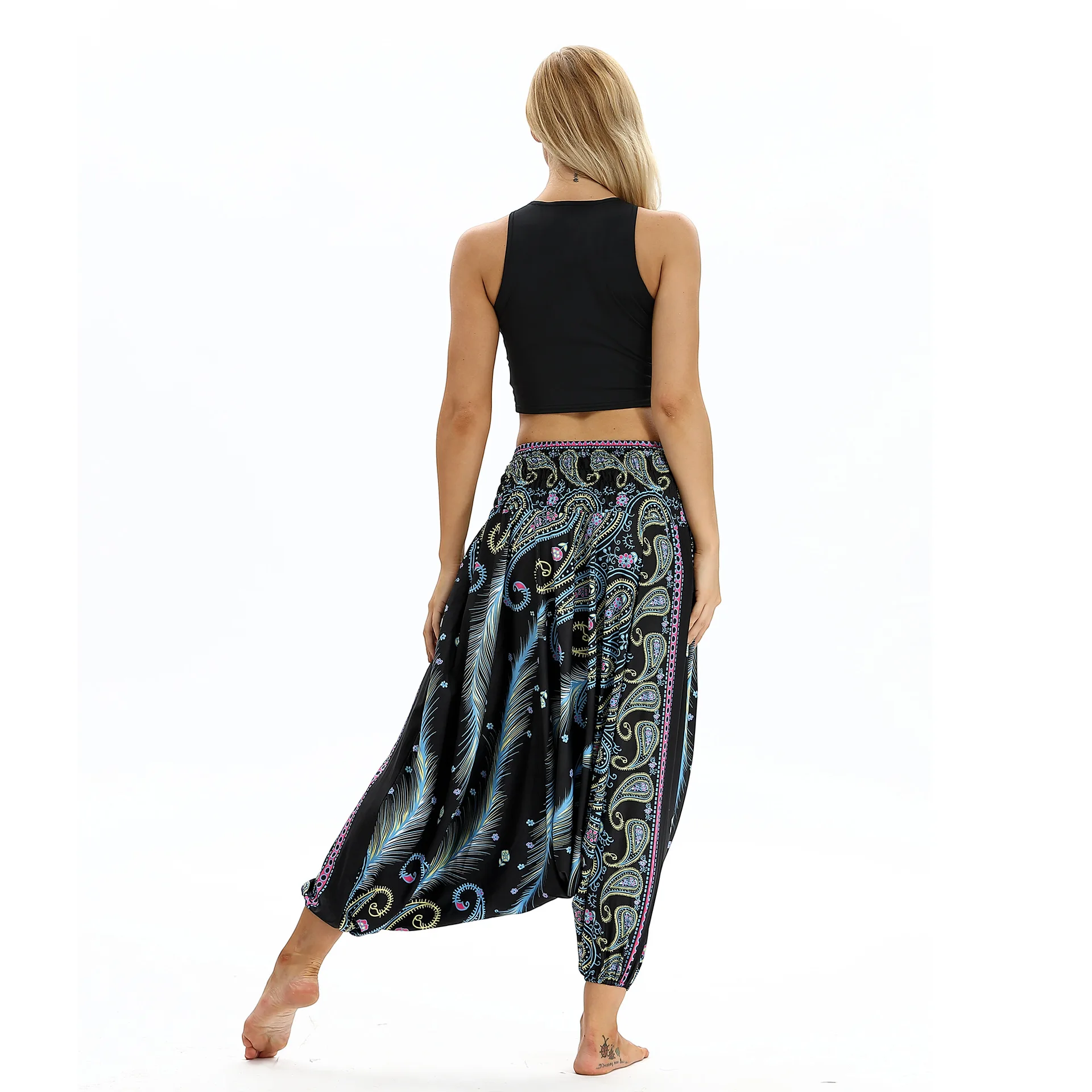 Print women casual fitness Yoga leggings lounge nepal pant Bloomers Indian Thailand wide leg loose pants beach wear Harem Pants