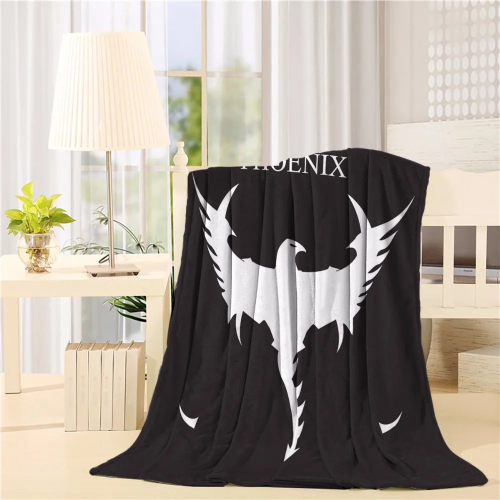 

Phoenix. White Phoenix Flannel Throw Blanket Lightweight Cozy Bed Sofa Blankets Super Soft Fabric