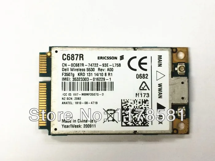 Новый F3507G 3g беспроводной WWAN карты gps XX982 для Dell 5530 UMTS HSDPA Windows Vista XP (10137) | Компьютеры