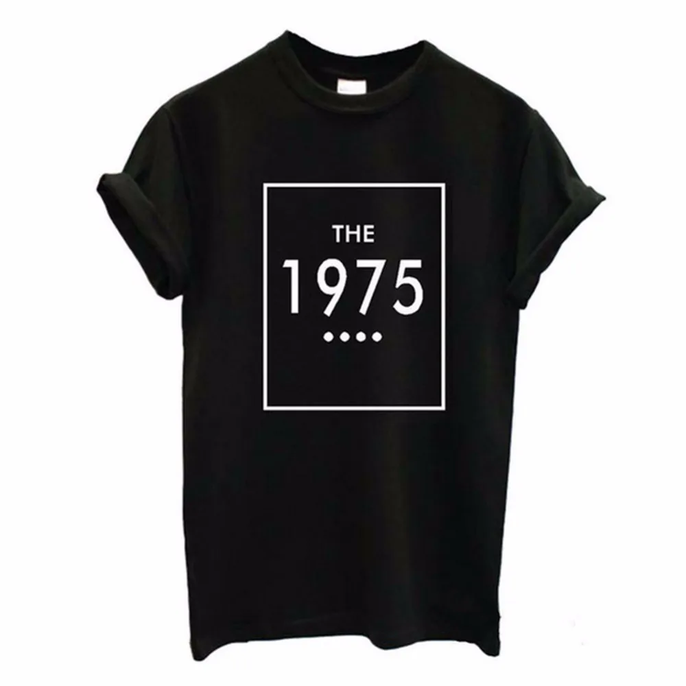 Camiseta de Mujer ROSASSY Tops camisetas de Mujer talla grande Camiseta de Mujer de moda La Camiseta con estampado de letras 1975 para Mujer Camiseta de Mujer ROSASSY Tops camisetas de Mujer talla grande Camiseta de Mujer de moda La Camiseta con estampado de letras 1975 para Mujer
