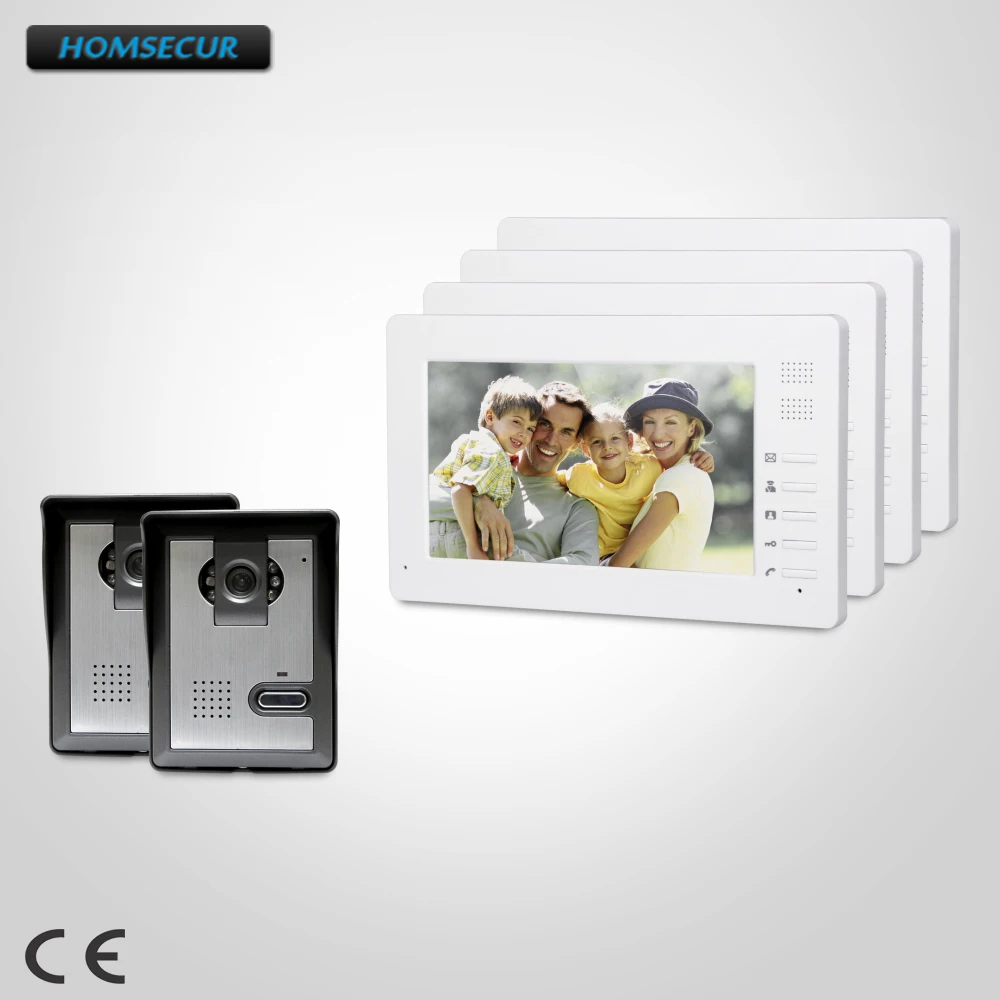 

HOMSECUR 7" Wired Video Door Intercom System with One Button Unlock for Home Security XC005+XM706