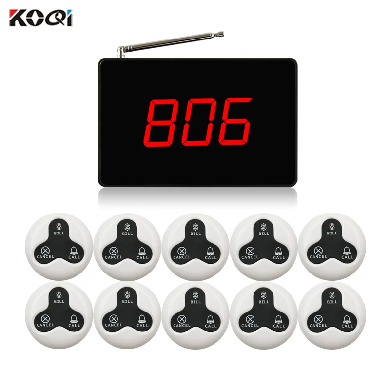 

Table Order System Wireless Personal Calling Pager For Restaurant Hotel (1 display 16 call button)