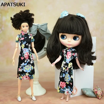 

Doll Accessories Handmade Dress Clothes For Barbie Doll Cheongsam Chinese Dress Vestido Qipao Evening Dresses For Blythe 1/6
