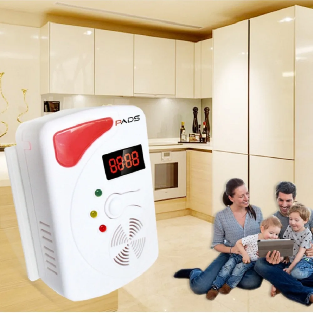 

315MHz or 433MHz Smart Voice Gas Leakage Alarm Detector Digital Display LPG Detecting Device Home Kitchen Security Alert Sensor