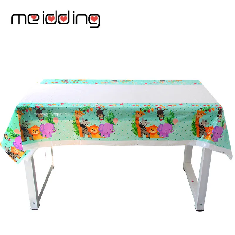 

Meidding Jungle Safari Party Tableware Disposable Tablecloth Kids Birthday Party Favors Jungle Cute Animal Baby Shower Decor