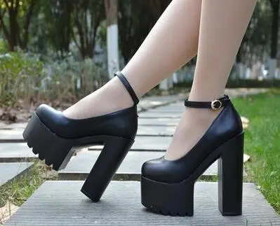 Обувь для ночного клуба в европейском и американском стиле; женская обувь на очень высоком каблуке 14 см и водонепроницаемой платформе; пикантная обувь на высоком каблуке - Цвет: Черный