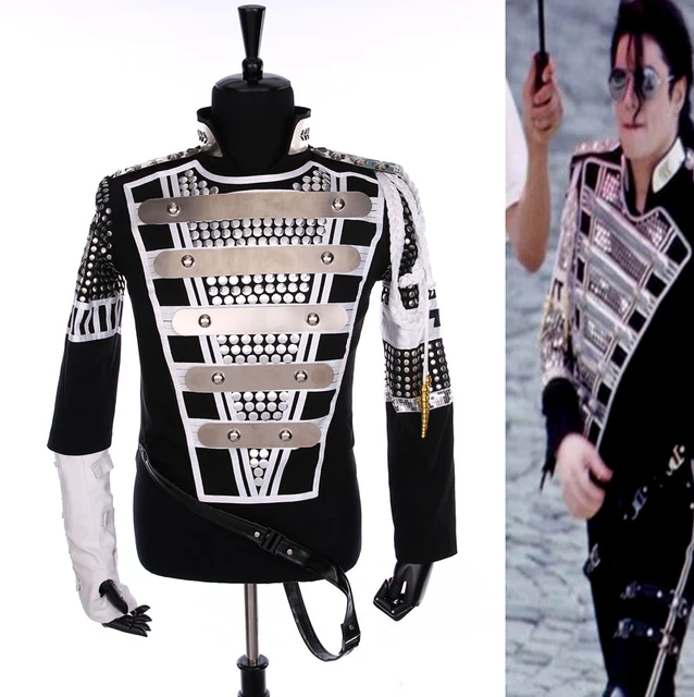 Rare MJ Michael Jackson This is it Blue 50TH BIRTHDAY Printing Crystal  JACKET Outerwear - AliExpress