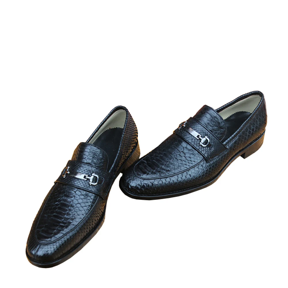US $355.59 Sipriks Luxury Mens Real Snakeskin Goodyear Shoes Classic Slip On Dress Shoe Black Python Shoe Boss Men Business Office Wear 46