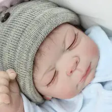 50 см Спящая кукла реборн настоящая живая кукла Реалистичная высокое качество импортная силиконовая мохер волосы лучший подарок для маленькой девочки