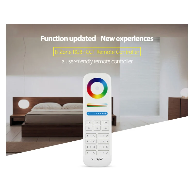 MiLight 2.4G wireless 8 Zone FUT089 remote;B8 Wall-mounted Touch Panel;LS2 5IN 1smart led controller for RGB+CCT led strip